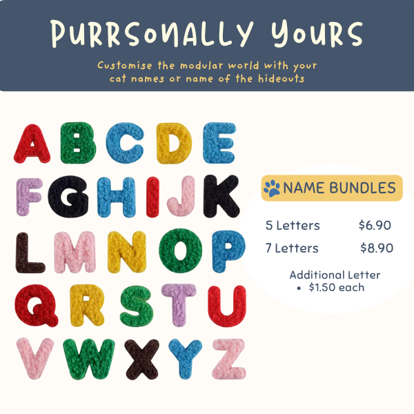 Purrsonally Yours - Customise Self-Adhesive Name Patches for Modular World